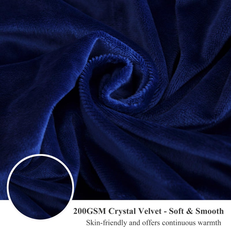 XeGe Plush Shaggy Duvet Cover Set, Luxury Ultra Soft Crystal Velvet Fluffy Bedding Sets 3 Pieces(1 Furry Faux Fur Comforter Cover + 2 Fuzzy Faux Fur Pillowcases), Zipper Closure(Queen, Navy Blue) - Image 5